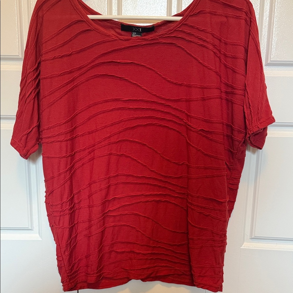 Forever 21 Red Wave-Patterned Blouse
